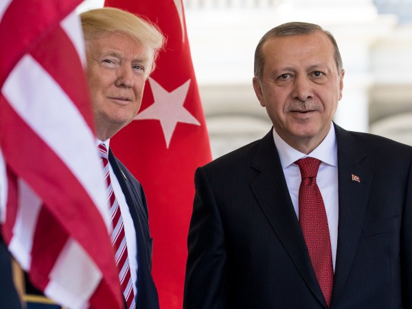 President Trump welcomed  President Recep Tayyip Erdogan of Turkey, at the West Wing Portico (North Lawn) of the White House, On Monday, May 16, 2017.  (Photo by Cheriss May/NurPhoto)