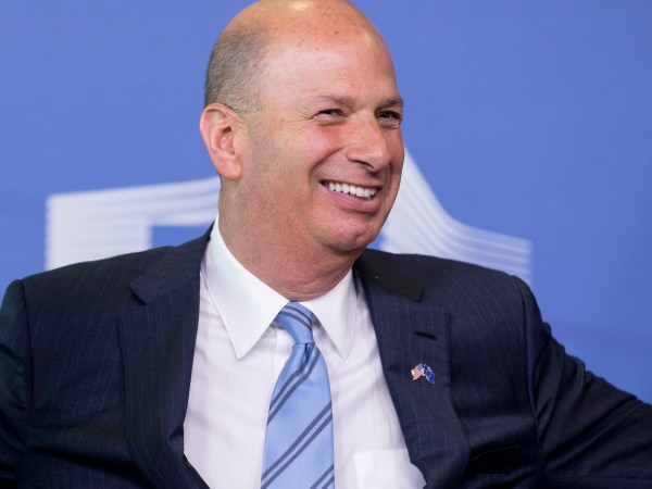BRUSSELS, BELGIUM - JULY 12 -  New Ambassador of the United States to the European Union Gordon Sondland is talking to media prior an EU Energy Council, on July 12, 2018, in the Berlaymont, the EU Commission headquarter. (Photo by Thierry Monasse/Getty Images)