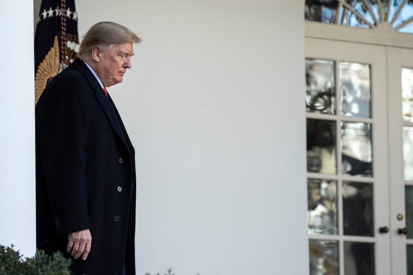 WASHINGTON, DC - NOVEMBER 26: U.S. President Donald Trump arrives to give the National Thanksgiving Turkey Butter a presidential ‘pardon’ during the traditional event in the Rose Garden of the White House November 26, 2019 in Washington, DC. The turkey pardon was made official in 1989 under former President George H.W. Bush, who was continuing an informal tradition started by President Harry Truman in 1947. Following the presidential pardon, the 47-pound turkey which was raised by farmer Wellie Jackson of Clinton, North Carolina, will reside at his new home, 'Gobbler's Rest,' at Virginia Tech. (Photo by Drew Angerer/Getty Images)
