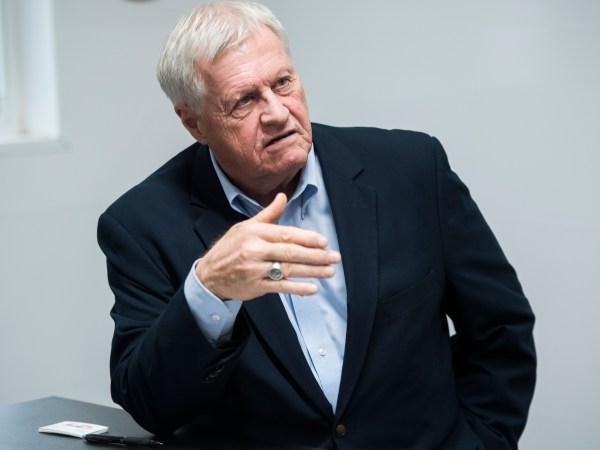 UNITED STATES - SEPTEMBER 20: Rep. Collin Peterson, D-Minn., takes a tour of Simply Shrimp, which raises Pacific white shrimp in Blomkest, Minn., on September 20, 2018. (Photo By Tom Williams/CQ Roll Call)