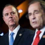 UNITED STATES - JULY 24: House Intelligence Committee Chairman Adam Schiff, D-Calf., left, and Judiciary Chairman Jerrold Nadler, D-N.Y.,  conduct a news conference on the testimony of former special counsel Robert Mueller on his investigation into Russian interference in the 2016 election on Wednesday, July 24, 2019. (Photo By Tom Williams/CQ Roll Call)