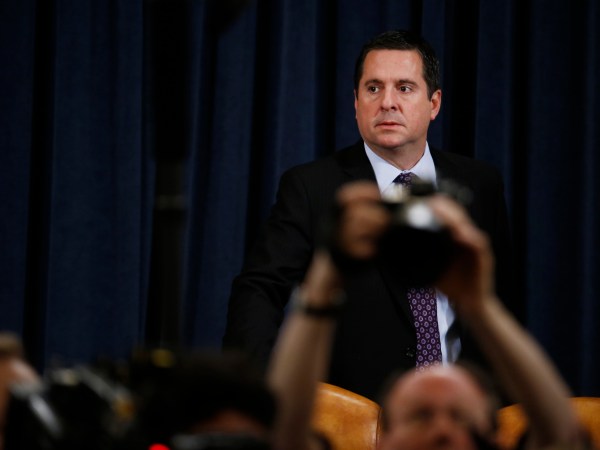 Representative Devin Nunes, a Republican from California and ranking member of the House Intelligence Committee, arrives for an impeachment inquiry hearing in Washington, D.C., U.S., on Thursday, Nov. 21, 2019. The committee hears from nine witnesses in open hearings this week in the impeachment inquiry into President Donald Trump. Photographer: Andrew Harrer/Bloomberg
