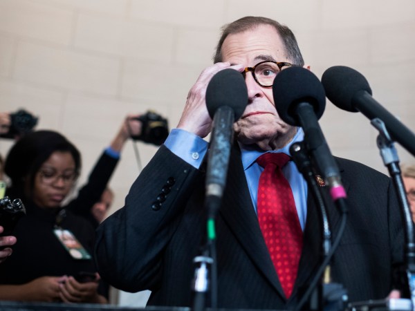 UNITED STATES - DECEMBER 13: Chairman Jerrold Nadler, D-N.Y., prepares to address the media after the House Judiciary Committee passed two articles of impeachment against President Donald J. Trump on Friday, December 13, 2019. (Photo By Tom Williams/CQ Roll Call)