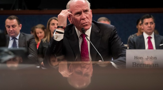 WASHINGTON, DC - MAY 23: Former Director of the U.S. Central Intelligence Agency (CIA) John Brennan testifies before the House Permanent Select Committee on Intelligence on Capitol Hill, May 23, 2017 in Washington, DC. Brennan is discussing the extent of Russia's meddling in the 2016 U.S. presidential election and possible ties to the campaign of President Donald Trump. (Photo by Drew Angerer/Getty Images)