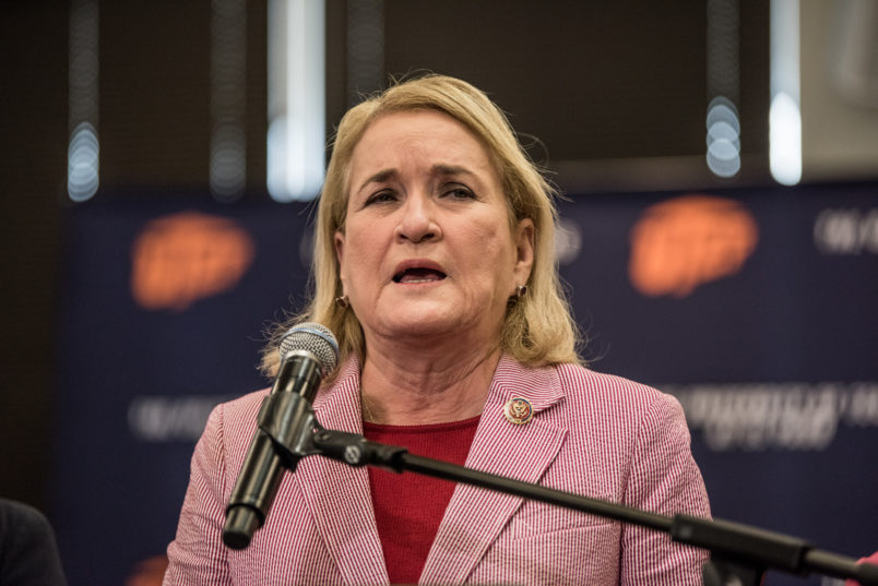 EL PASO, TX - SEPTEMBER 06: Rep. Sylvia Garcia speaks during a press conference at the University of Texas at El Paso on September 6, 2019 in El Paso, Texas. The House Judiciary Committee’s Subcommittee on Immigration and Citizenship is in El Paso for a field hearing focused on border issues and recent violence against immigrants in the United States. (Photo by Cengiz Yar/Getty Images)