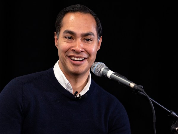 PASADENA, UNITED STATES - DECEMBER 18 2019: Democratic presidential candidate, Julian Castro, speaks at the town hall on workers solidarity and migrant justice in Pasadena, California. Castro met with his community members at the Job Center ahead of the Democratic Party Debate to be held at Loyola Marymount University.