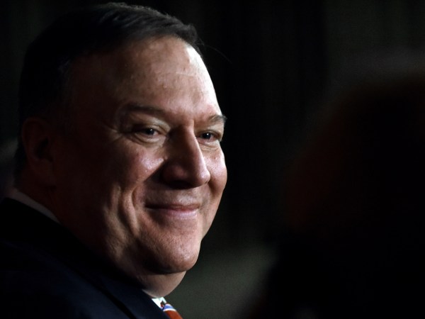 BUSHNELL, UNITED STATES - JANUARY 23, 2020:United States Secretary of State Mike Pompeo smiles as he greets attendees after delivering remarks on U.S. foreign policy at the Sumter County Fairgrounds.