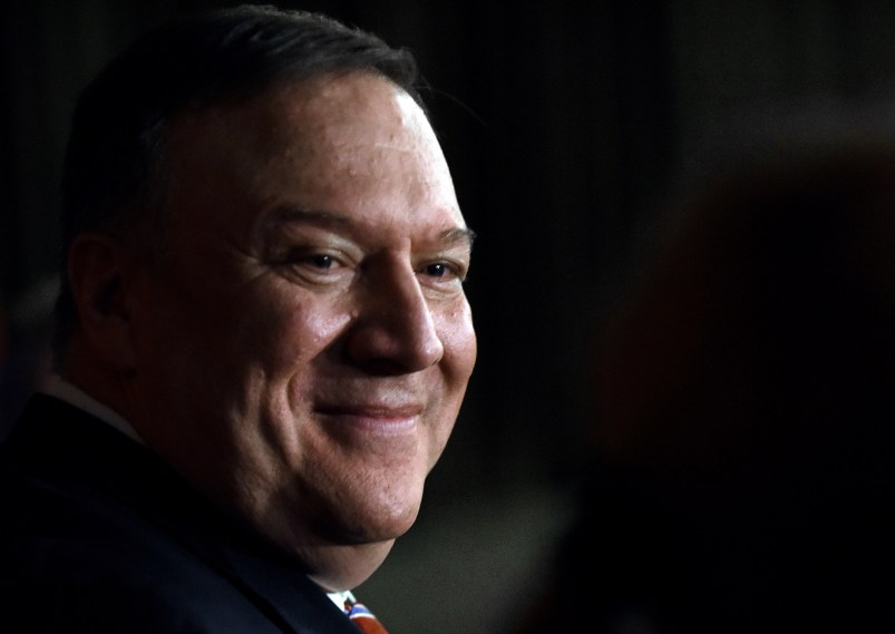 BUSHNELL, UNITED STATES - JANUARY 23, 2020:United States Secretary of State Mike Pompeo smiles as he greets attendees after delivering remarks on U.S. foreign policy at the Sumter County Fairgrounds.