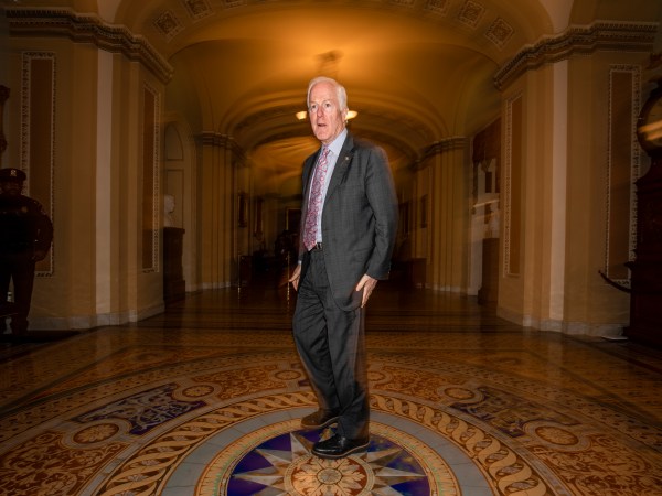 WASHINGTON, DC - JANUARY 30: Sen. John Cornyn (R-TX) returns to the Senate floor following a recess in the Senate impeachment trial of President Donald Trump on January 30, 2020 in Washington, DC. The trial has entered into the second day of the question phase where Senators have the opportunity to submit written questions to the House managers and President Trump's defense team. (Photo by Samuel Corum/Getty Images) *** Local Caption *** John Cornyn