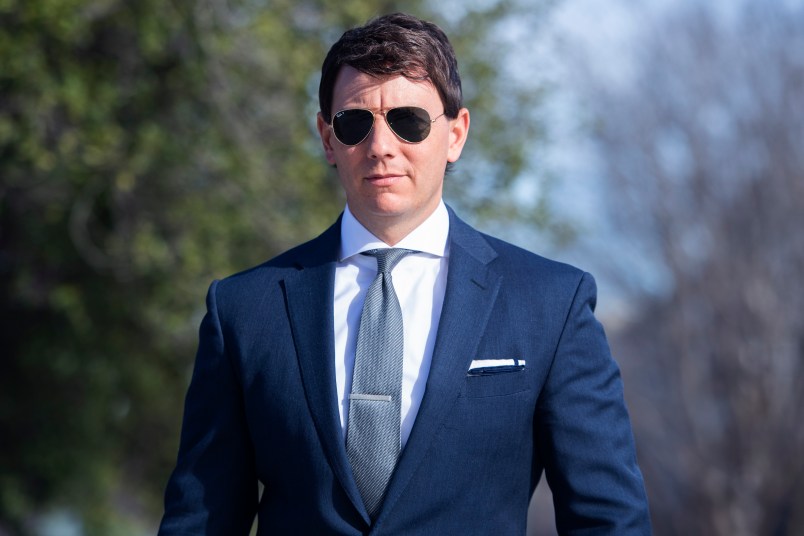 UNITED STATES - FEBRUARY 03: Hogan Gidley, White House deputy press secretary, arrives to the Capitol before the continuation of the impeachment trial of President Donald Trump on Monday, February 3, 2020. (Photo By Tom Williams/CQ Roll Call)