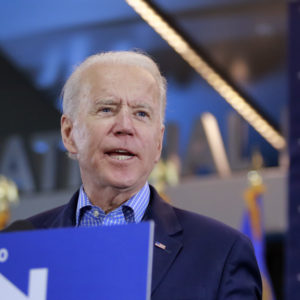 Democratic presidential hopeful and former Vice President Joe Biden speaks at a Nevada Caucus watch party on February 22, 2020, in Las Vegas, Nevada, during the Nevada caucuses. (Photo by Ronda Churchill / AFP)