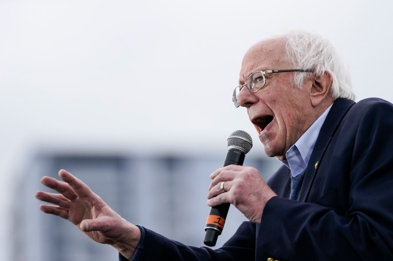 AUSTIN, TX - FEBRUARY 23: Democratic presidential candidate Sen. Bernie Sanders (I-VT) speaks during a campaign rally at Vic Mathias Shores Park on February 23, 2020 in Austin, Texas. With early voting underway in Texas, Sanders is holding four rallies in the delegate-rich state this weekend before traveling on to South Carolina. Texas holds their primary on Super Tuesday March 3rd, along with over a dozen other states. (Photo by Drew Angerer/Getty Images)