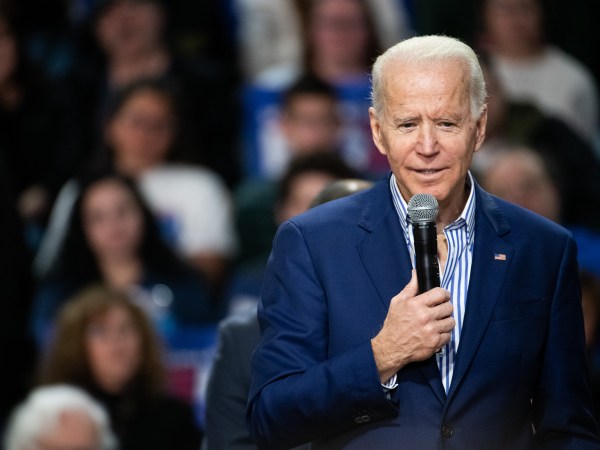 SPARTANBURG, SC - FEBRUARY 28: Democratic presidential candidate former Vice President Joe Biden addresses a crowd during a campaign event at Wofford University February 28, 2020 in Spartanburg, South Carolina. South Carolinians will vote in the Democratic presidential primary tomorrow. (Photo by Sean Rayford/Getty Images)
