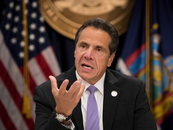 NEW YORK, NY - SEPTEMBER 14: New York Governor Andrew Cuomo speaks during a press conference at his Midtown Manhattan office, September 14, 2018 in New York City. Cuomo discussed his primary night election victory as well as a range of other topics. (Photo by Drew Angerer/Getty Images)