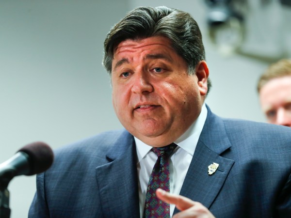 Gov. JB Pritzker speaks at a press conference on Wednesday, April 24, 2019. Illinois voters will decide whether to auhtorize a graduated-rate tax based on income size. (Jose M. Osorio/Chicago Tribune)