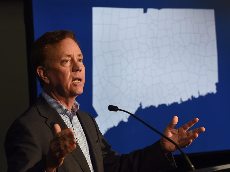 Gov. Ned Lamont speaks at a press conference at the UConn School of Business Graduate Learning Center in Hartford, Connecticut on Tuesday, Jan. 13, 2020. (Brad Horrigan/Hartford Courant/TNS)