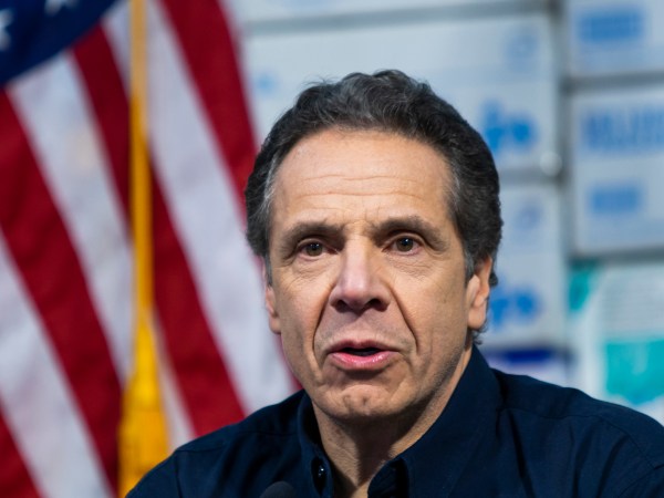 NEW YORK, NY - MARCH 24: New York Governor Andrew Cuomo speaks to the media at the Javits Convention Center which is being turned into a hospital to help fight coronavirus cases on March 24, 2020 in New York City. (Photo by Eduardo Munoz Alvarez/Getty Images)