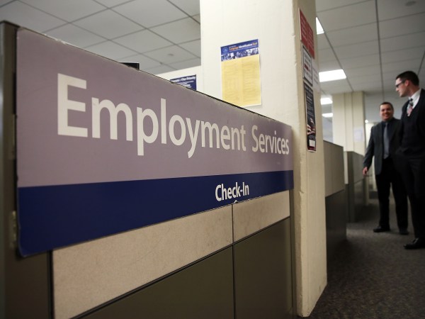 NEW YORK, NY - MARCH 06: A New York Labor Department office is viewed in Manhattan
