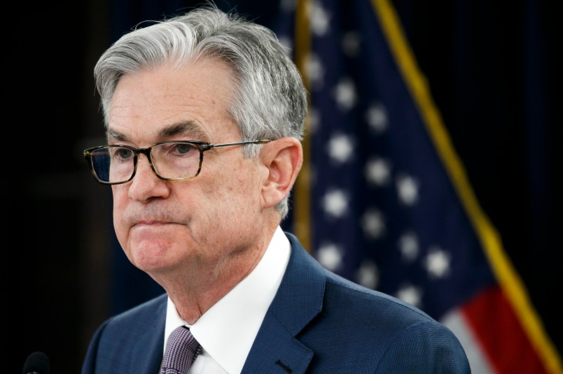 Federal Reserve Chair Jerome Powell pauses during a news conference, Tuesday, March 3, 2020, to discuss an announcement from the Federal Open Market Committee, in Washington. In a surprise move, the Federal Reserve cut its benchmark interest rate by a sizable half-percentage point in an effort to support the economy in the face of the spreading coronavirus. Chairman Jerome Powell noted that the coronavirus “poses evolving risks to economic activity."  (AP Photo/Jacquelyn Martin)