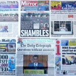 Front Pages of Britain's newspapers showing their coverage of the coronavirus, are displayed in London, Thursday, April 2, 2020. Newspapers in Britain have criticised the lack of testing NHS staff for the virus. The new coronavirus causes mild or moderate symptoms for most people, but for some, especially older adults and people with existing health problems, it can cause more severe illness or death. (AP Photo/Kirsty Wigglesworth)