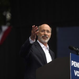 PHILADELPHIA, PA - SEPTEMBER 21:  Pennsylvania Governor Tom Wolf speaks before former President Barack Obama during a campaign rally for statewide Democratic candidates on September 21, 2018 in Philadelphia, Pennsylvania.  Midterm election day is November 6th.  (Photo by Mark Makela/Getty Images)