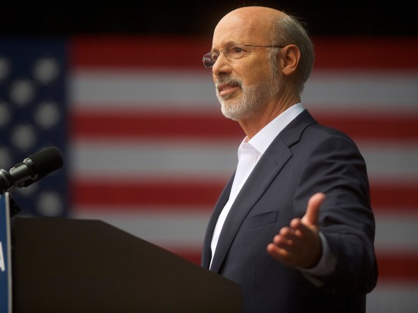 PHILADELPHIA, PA - SEPTEMBER 21:  Pennsylvania Governor Tom Wolf speaks before former President Barack Obama during a campaign rally for statewide Democratic candidates on September 21, 2018 in Philadelphia, Pennsylvania.  Midterm election day is November 6th.  (Photo by Mark Makela/Getty Images)