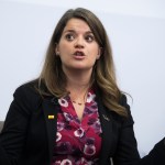 UNITED STATES - OCTOBER 11: Maggie Toulouse Oliver, New Mexico Secretary of State, participates in a discussion on elections at the Bipartisan Policy Center on October 11, 2018. (Photo By Tom Williams/CQ Roll Call)