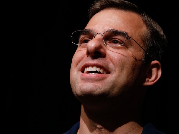 GRAND RAPIDS, MI - MAY 28:  U.S. Rep. Justin Amash (R-MI) holds a Town Hall Meeting on May 28, 2019 in Grand Rapids, Michigan. Amash was the first Republican member of Congress to say that President Donald Trump engaged in impeachable conduct. (Photo by Bill Pugliano/Getty Images)
