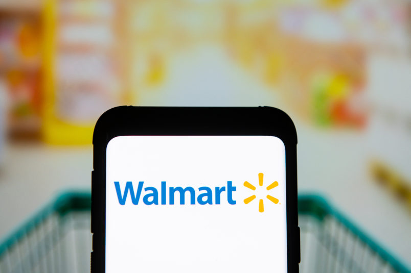 POLAND - 2020/03/23: In this photo illustration a Walmart logo seen displayed on a smartphone. (Photo Illustration by Mateusz Slodkowski/SOPA Images/LightRocket via Getty Images)
