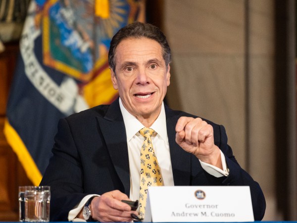 ALBANY, NEW YORK - APRIL 7, 2020:New York Governor, Andrew Cuomo (D) speaking at a press Conference at the State Capitol.