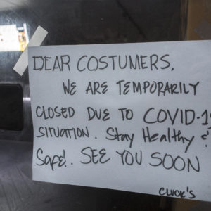 NEW YORK, NY - March 28:  MANDATORY CREDIT Bill Tompkins/Getty Images Japanese restaurant closed due to the coronavirus COVID-19 pandemic  on March 28, 2020 in New York City. (Photo by Bill Tompkins/Getty Images)