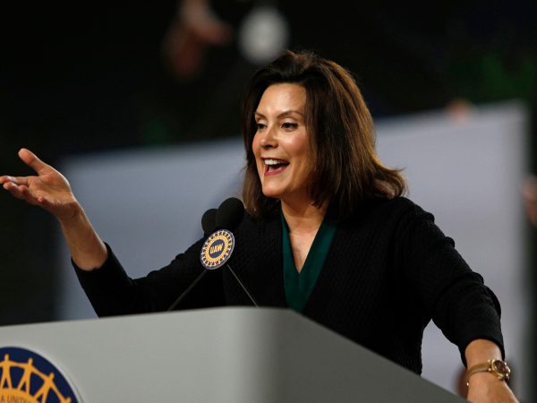 DETROIT, MI-JUNE 14: Michigan Democrat Gubernatorial candidate Gretchen Whitmer addresses the 37th United Auto Workers Constitutional Convention June14, 2018 at Cobo Center in Detroit, Michigan (Photo by Bill Pugliano/Getty Images)