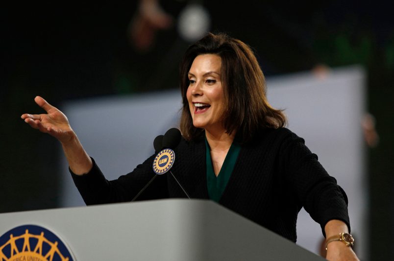 DETROIT, MI-JUNE 14: Michigan Democrat Gubernatorial candidate Gretchen Whitmer addresses the 37th United Auto Workers Constitutional Convention June14, 2018 at Cobo Center in Detroit, Michigan (Photo by Bill Pugliano/Getty Images)