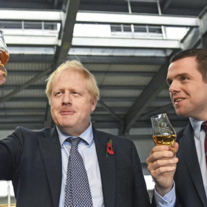 File photo dated 07/11/19 of Prime Minister Boris Johnson (left) alongside Douglas Ross, parliamentary under-secretary of state for Scotland, who has resigned from the Government over Dominic Cummings' alleged breach of lockdown rules. PA Photo. Issue date: Tuesday May 26, 2020. See PA story HEALTH Coronavirus. Photo credit should read: Stefan Rousseau/PA Wire