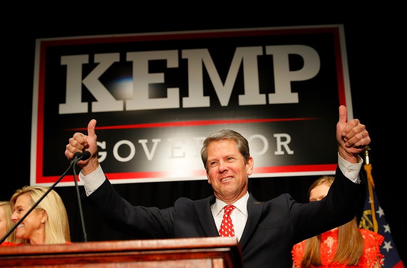 A view of the Election Night event for Republican gubernatorial candidate Brian Kemp at the Classic Center on November 6, 2018 in Athens, Georgia.  Kemp is in a close race with Democrat Stacey Abrams.