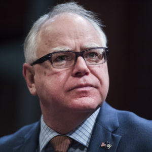 UNITED STATES - FEBRUARY 07: Gov. Tim Walz, D-Minn., prepares to testify at a House Transportation and Infrastructure Committee hearing in the Capitol Visitor Center titled “The Cost of Doing Nothing: Why Investing in Our Nation’s Infrastructure Cannot Wait," on Thursday, February 7, 2019. (Photo By Tom Williams/CQ Roll Call)
