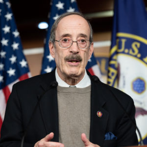 WASHINGTON, UNITED STATES - JANUARY 28 2020: U.S. Representative Eliot Engel (D-NY) speaks about the recent bipartisan Congressional trip to Poland and Israel for the commemoration of 75 years since the liberation of Auschwitz.