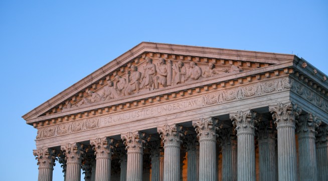 WASHINGTON, DC - MARCH 12:  The Supreme Court of the United States of America. The building, a classical Corinthian architectural style, was completed in 1935 with marble mined from Vermont used on the exterior and the four inner courtyards  are white Georgia marble.  (Photo by Jonathan Newton / The Washington Post)