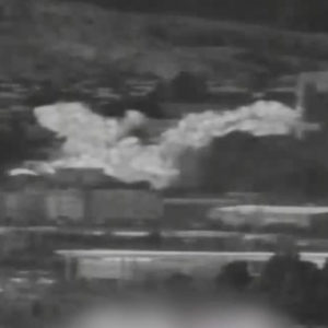 In this photo provided by South Korea Defense Ministry via Yonhap News Agency, an image from a thermal observation device showing the explosion of an inter-Korean liaison office building in North Korea's Kaesong is seen from Paju, South Korea, Tuesday, June 16, 2020. North Korea blew up an inter-Korean liaison office building just inside its border in an act Tuesday that sharply raises tensions on the Korean Peninsula amid deadlocked nuclear diplomacy with the United States.(South Korea Defense Ministry/Yonhap via AP)