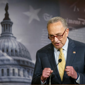 In this June 16, 2020 photo, Senate Majority Leader Chuck Schumer of N.Y., speaks during a news conference on Capitol Hill in Washington. (AP Photo/Manuel Balce Ceneta)