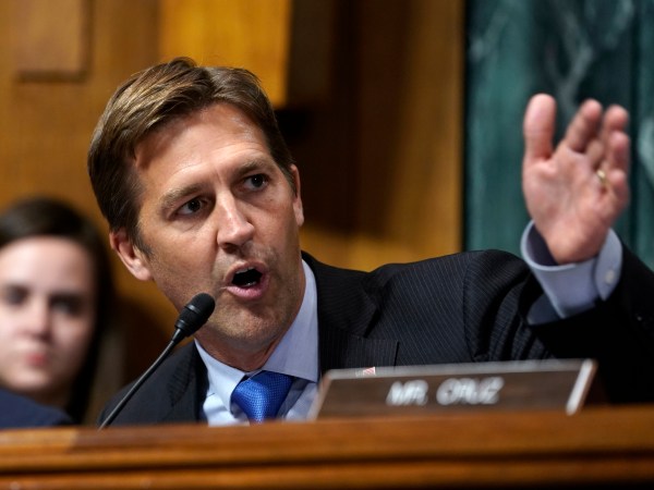 Sen. Ben Sasse, R-Neb., questions Supreme Court nominee Brett Kavanaugh as he testifies before the Senate Judiciary Committee on Capitol Hill in Washington, Thursday, Sept. 27, 2018. (AP Photo/Andrew Harnik, Pool)