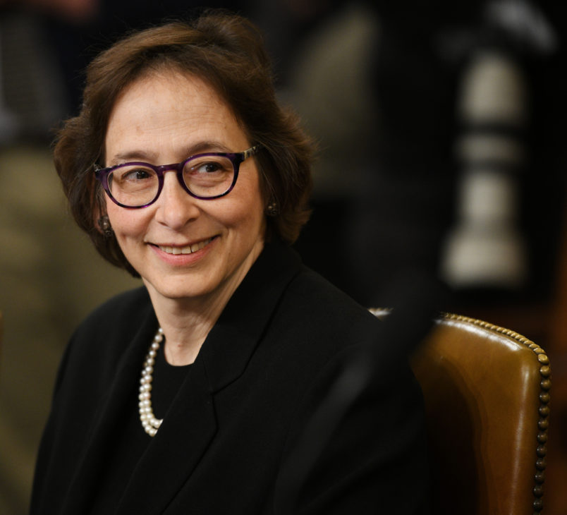 WASHINGTON, Dec. 4, 2019 -- Stanford University Law Professor Pamela Karlan waits to testify before the U.S. House Judiciary Committee on Capitol Hill in Washington D.C., the United States, on Dec. 4, 2019. The Democrat-led House Judiciary Committee took over a months-long impeachment proceeding into U.S. President Donald Trump by holding its first hearing on Wednesday. (Photo by Liu Jie/Xinhua via Getty)