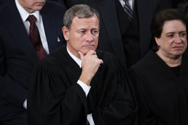 UNITED STATES - FEBRUARY 04: Chief Justice John Roberts and Associate Justice Elena Kagan, are seen during President Donald Trump’s State of the Union address in the House Chamber on Tuesday, February 4, 2020. (Photo By Tom Williams/CQ Roll Call)