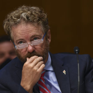 WASHINGTON, DC - MAY 12: U.S. Senator Rand Paul L (R-KY) listens to testimony during the Senate Committee for Health, Education, Labor, and Pensions hearing to examine COVID-19 and Safely Getting Back to Work and Back to School on Tuesday, May 12, 2020. (Photo by Toni L. Sandys/The Washington Post)