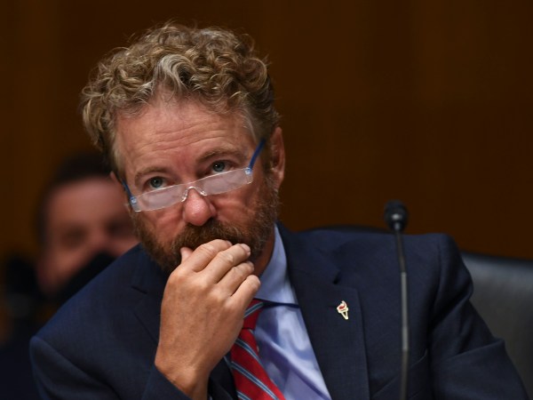 WASHINGTON, DC - MAY 12: U.S. Senator Rand Paul L (R-KY) listens to testimony during the Senate Committee for Health, Education, Labor, and Pensions hearing to examine COVID-19 and Safely Getting Back to Work and Back to School on Tuesday, May 12, 2020. (Photo by Toni L. Sandys/The Washington Post)