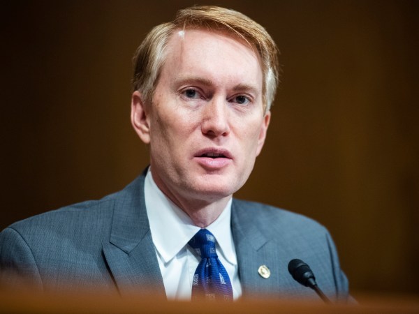 UNITED STATES - JUNE 09: Sen. James Lankford, R-Okla., asks a question during the Senate Homeland Security and Governmental Affairs Committee hearing titled “Evaluating the Federal Government’s Procurement and Distribution Strategies in Response to the COVID-19 Pandemic,” in Dirksen Building on Tuesday, June 9, 2020. (Photo By Tom Williams/CQ Roll Call)