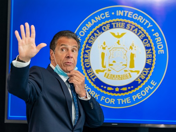 VALHALLA, NEW YORK, UNITED STATES - 2020/06/09: Governor Andrew Cuomo makes an announcement and holds media briefing on day 101 of pandemic at New York Medical College. Governor briefed press on state numbers related to COVID-19 and spoke about civil unrest sparked by death of George Floyd in the hands of police. (Photo by Lev Radin/Pacific Press/LightRocket via Getty Images)