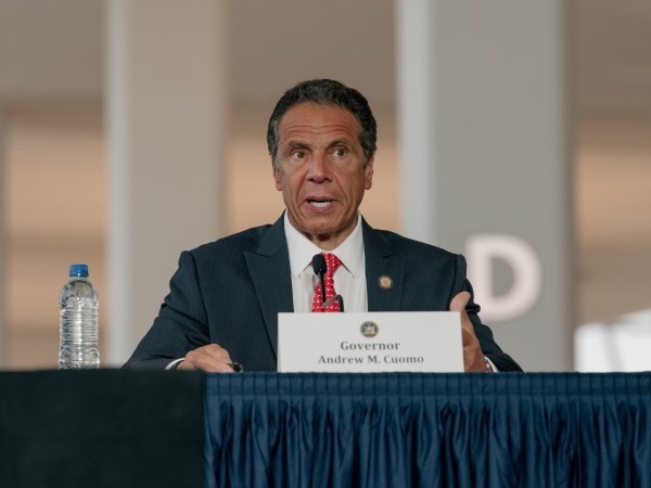 NEW YORK, NY - JUNE 10: New York Governor Andrew Cuomo speaks at a press conference held in LaGuardia Airport's new Terminal B on June 10, 2020 in New York City. Citing LaGuardia Airport's old age and criticisms comparing it to a "third-world country," Cuomo praised the airport's drastic remodeling, a mutli-year, multi-billion-dollar construction project. (Photo by Scott Heins/Getty Images)