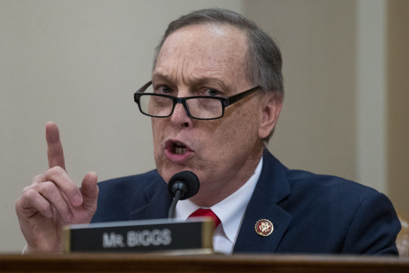 UNITED STATES - DECEMBER 11: Rep. Andy Biggs, R-Ariz., makes an opening statement during the House Judiciary Committee markup of the articles of impeachment against President Donald J. Trump in Longworth Building on Wednesday, December 11, 2019. (Photo By Tom Williams/CQ Roll Call)