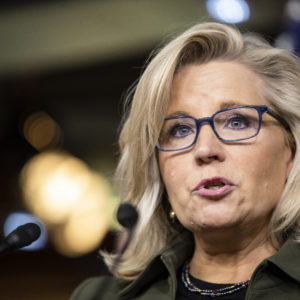 WASHINGTON, DC - DECEMBER 17: Republican Conference Chairman Rep. Liz Cheney (R-WY) speaks during a press conference at the US Capitol on December 17, 2019 in Washington, DC. House Republican leaders criticized their Democratic colleagues handling of the Impeachment Proceedings of President Donald Trump. (Photo by Samuel Corum/Getty Images) *** Local Caption *** Liz Cheney